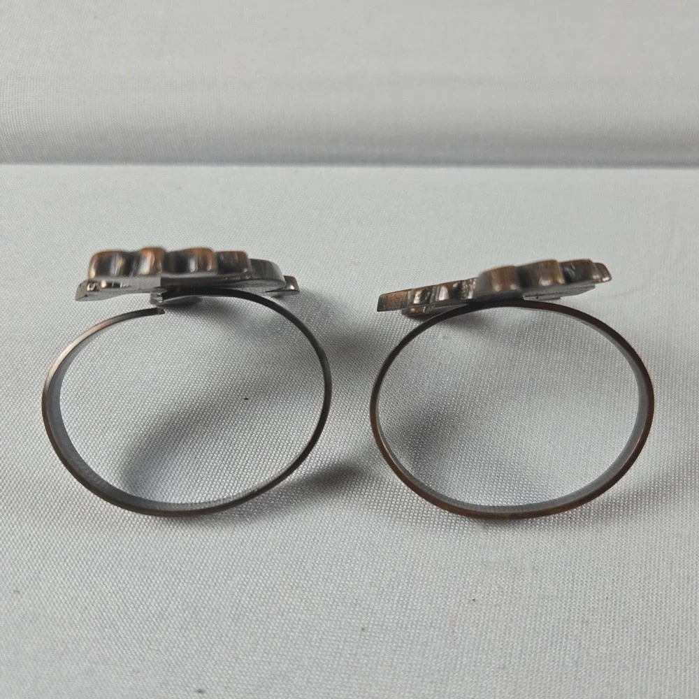 Vintage Set of 2 Kokopelli Copper Tone Metal Napkin Rings Southwest Native Decor